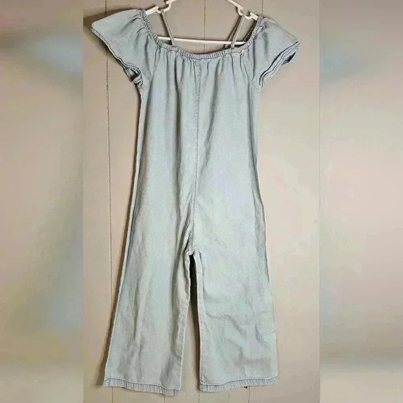 Zara Girls Collection Denim Jumpsuit Romper Pockets Size 11/12 - Picture 4 of 7